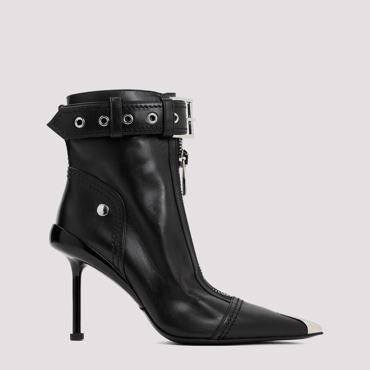 Black Leather Ankle Boots-0