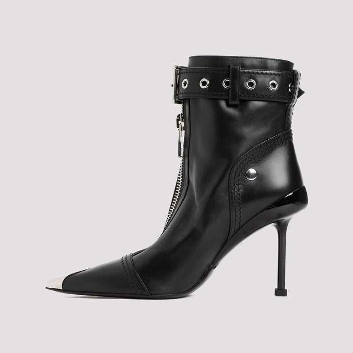 Black Leather Ankle Boots-3