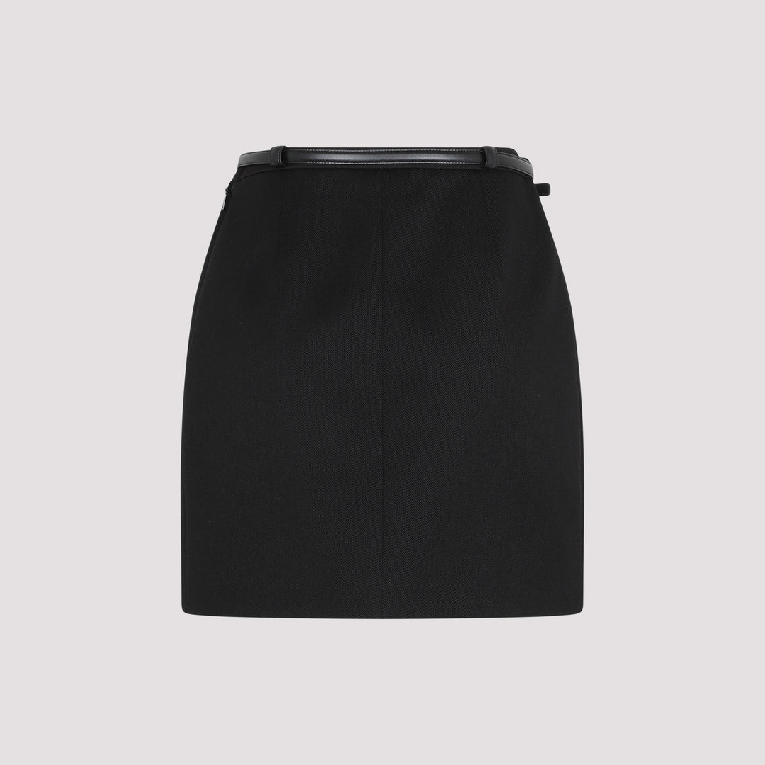 Black Wool Mni Skirt-3