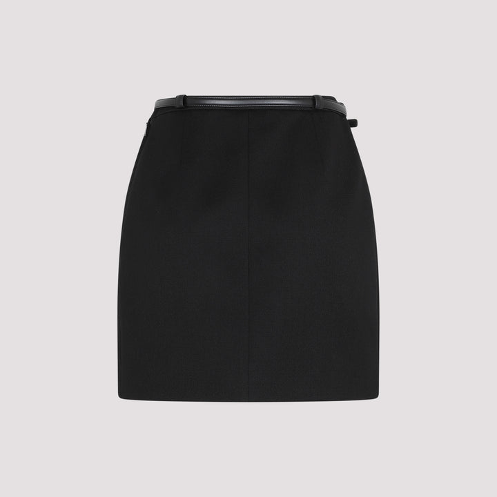 Black Wool Mni Skirt-3