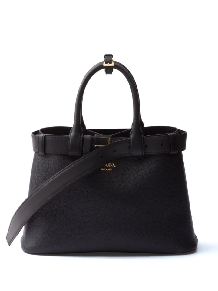 medium belted leather handbag-0