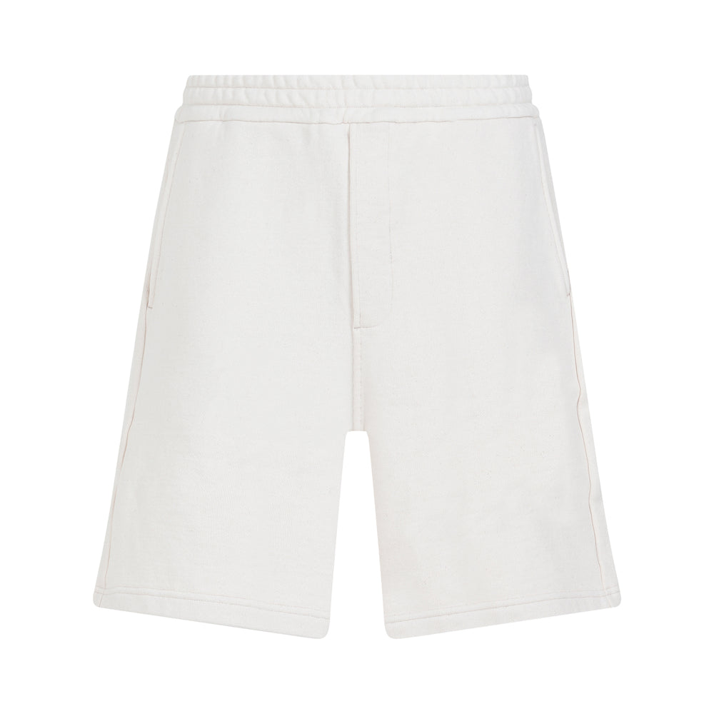 White Cotton Bermuda Shorts-1