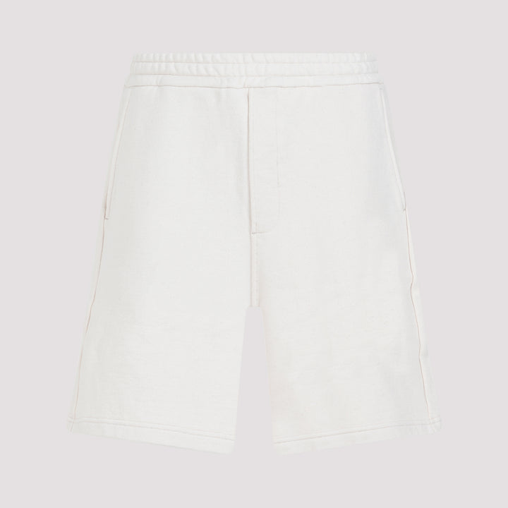 White Cotton Bermuda Shorts-2