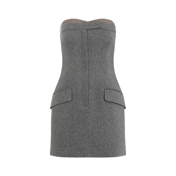 Grey Tebaide Virgin Wool Mini Dress-1