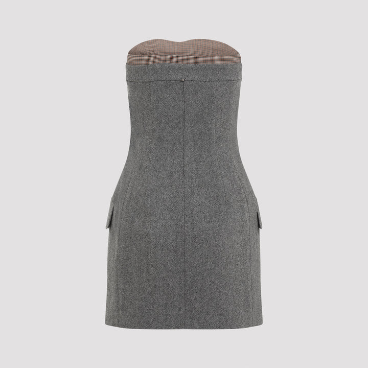 Grey Tebaide Virgin Wool Mini Dress-3