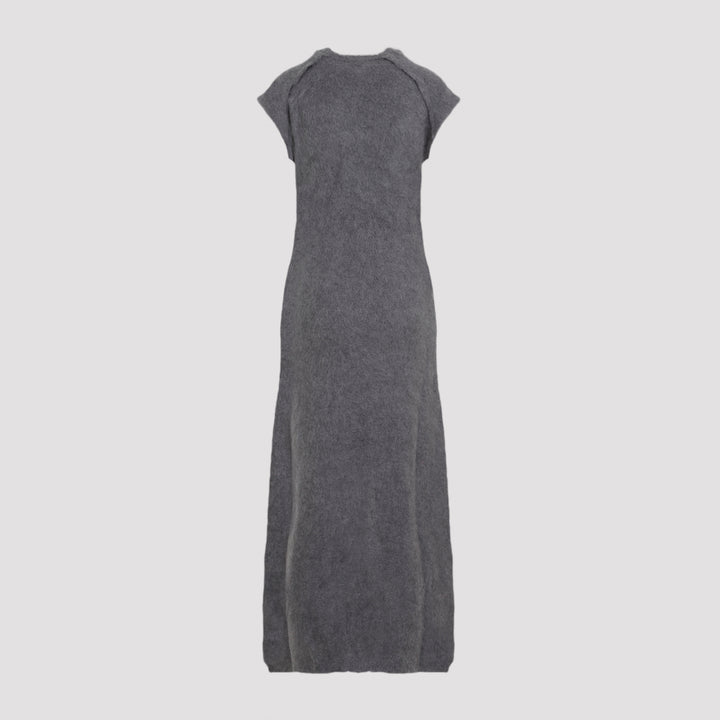 Grey Knit Virgin Wool Long Dress-3