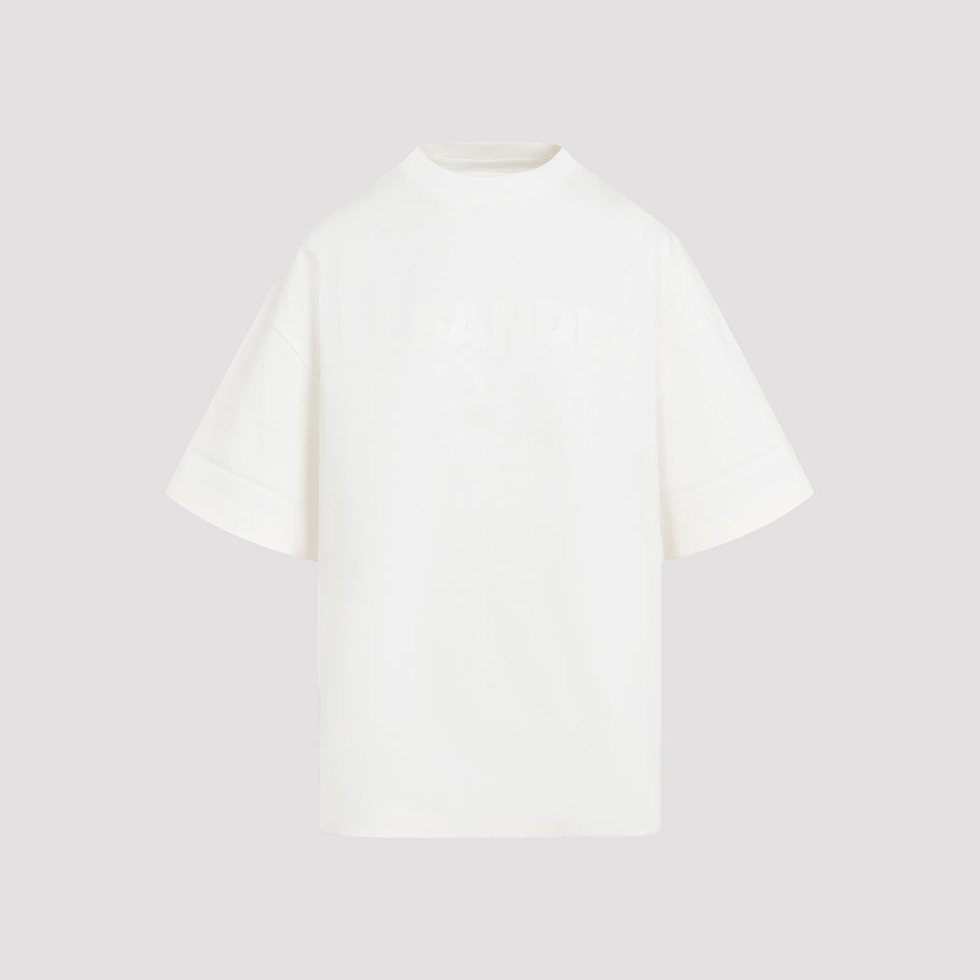 White Logo Cotton T-shirt-0