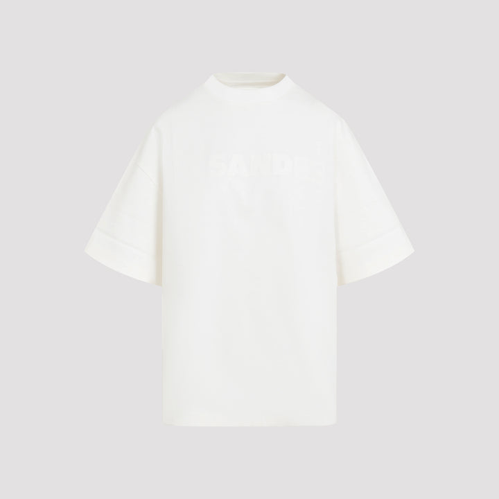 White Logo Cotton T-shirt-0