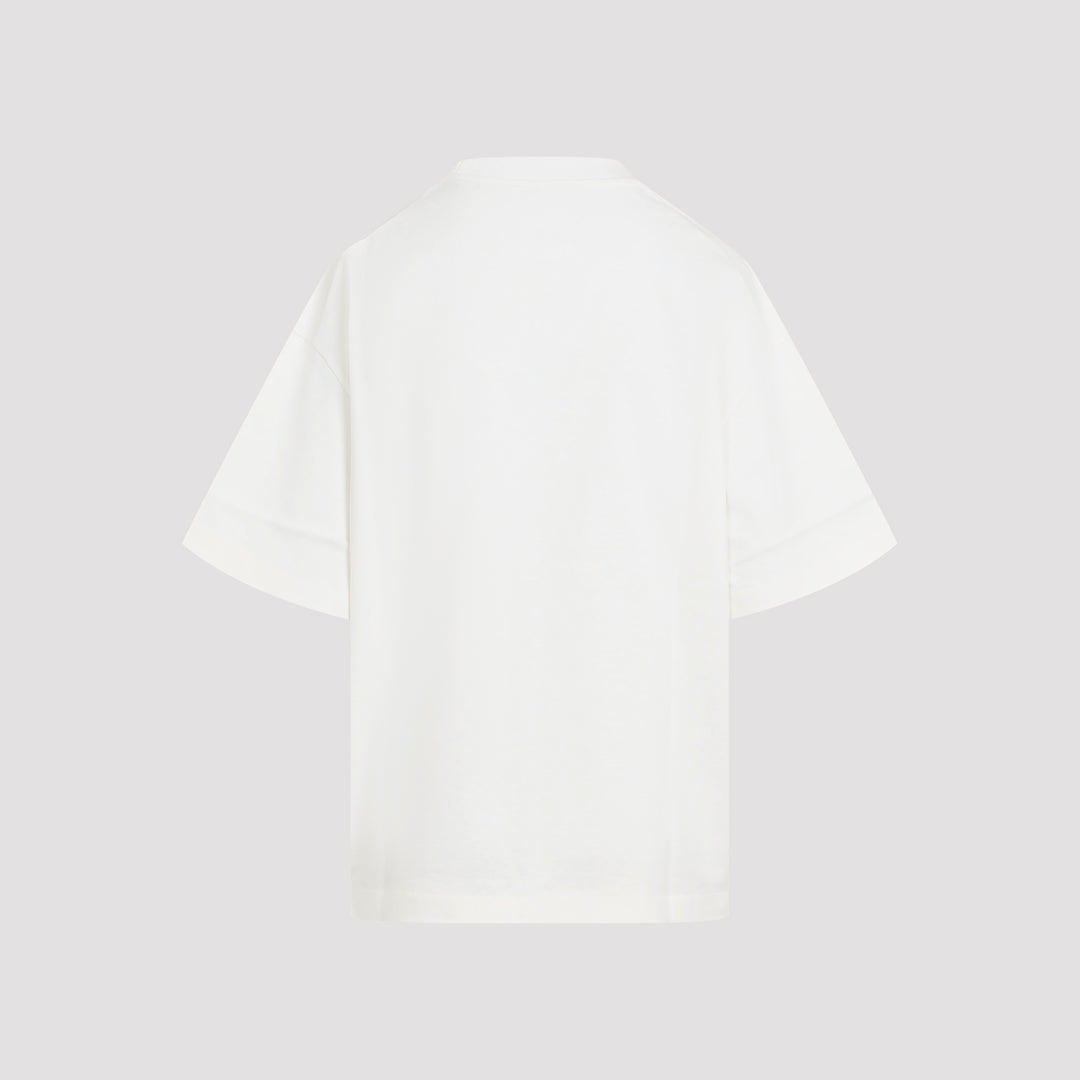 White Logo Cotton T-shirt-3