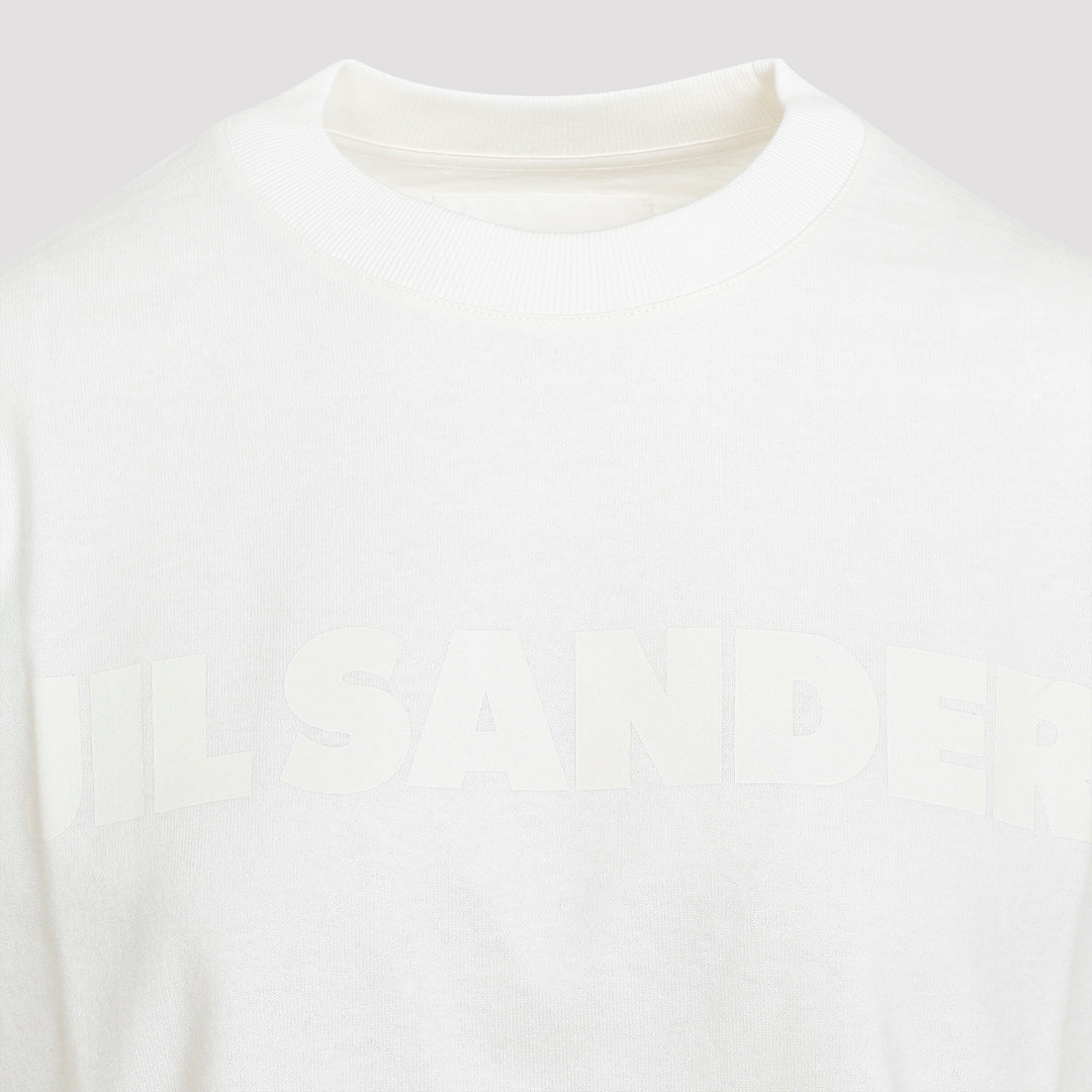 White Logo Cotton T-shirt-4