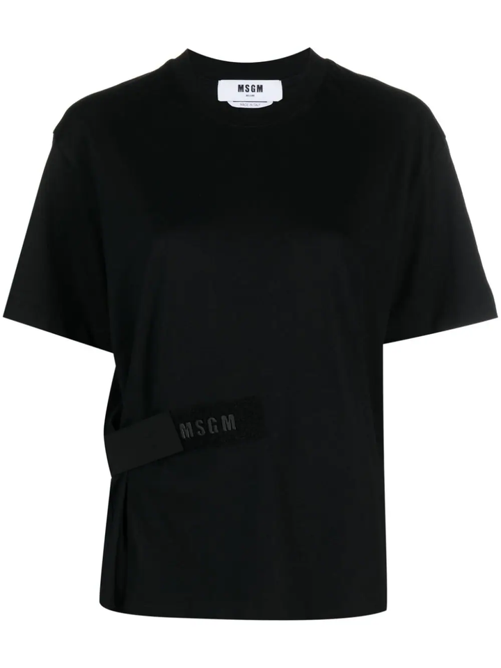 logo-embroidered cotton T-shirt-0
