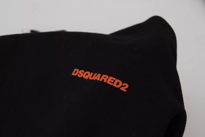 Dsquared² Black Red Cotton Hooded Tie Dye Pullover Sweater