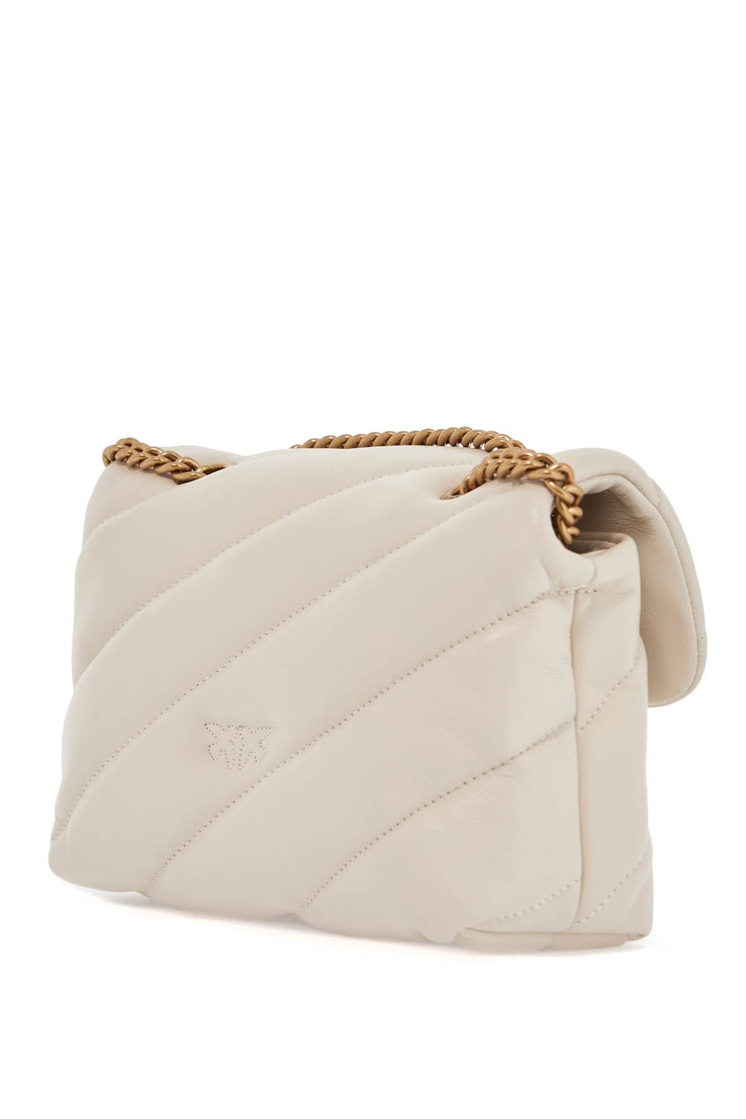 mini love puff quilted bag white silk chain shoulder-1