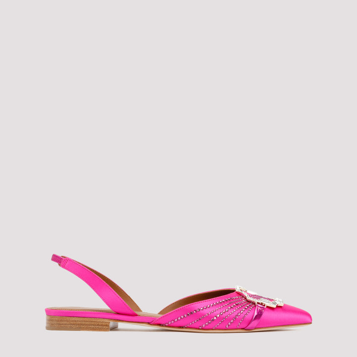 Fuchsia Satin Misha Flats-0