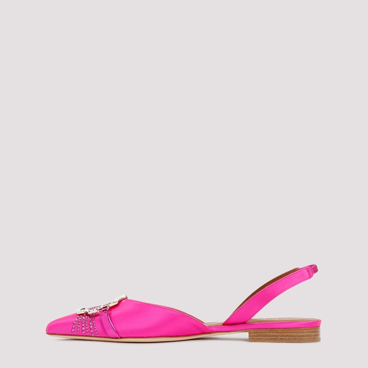 Fuchsia Satin Misha Flats-3