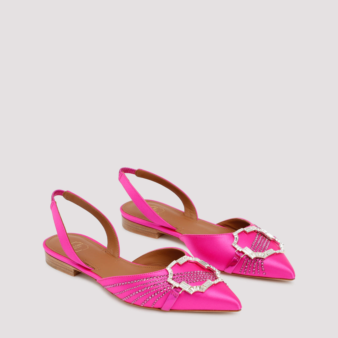 Fuchsia Satin Misha Flats-4