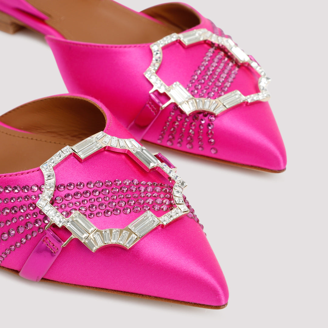 Fuchsia Satin Misha Flats-5