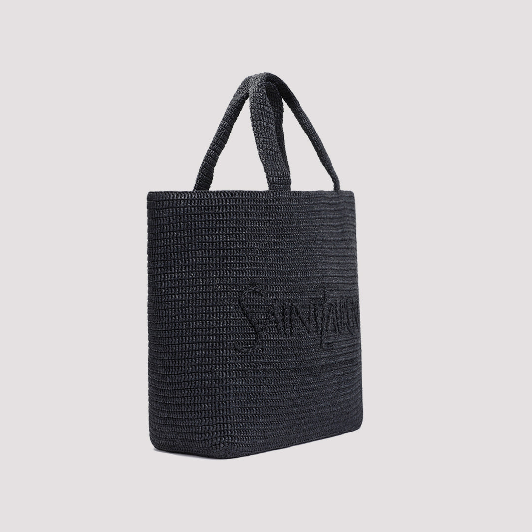 Black Raffia Tote Bag-4