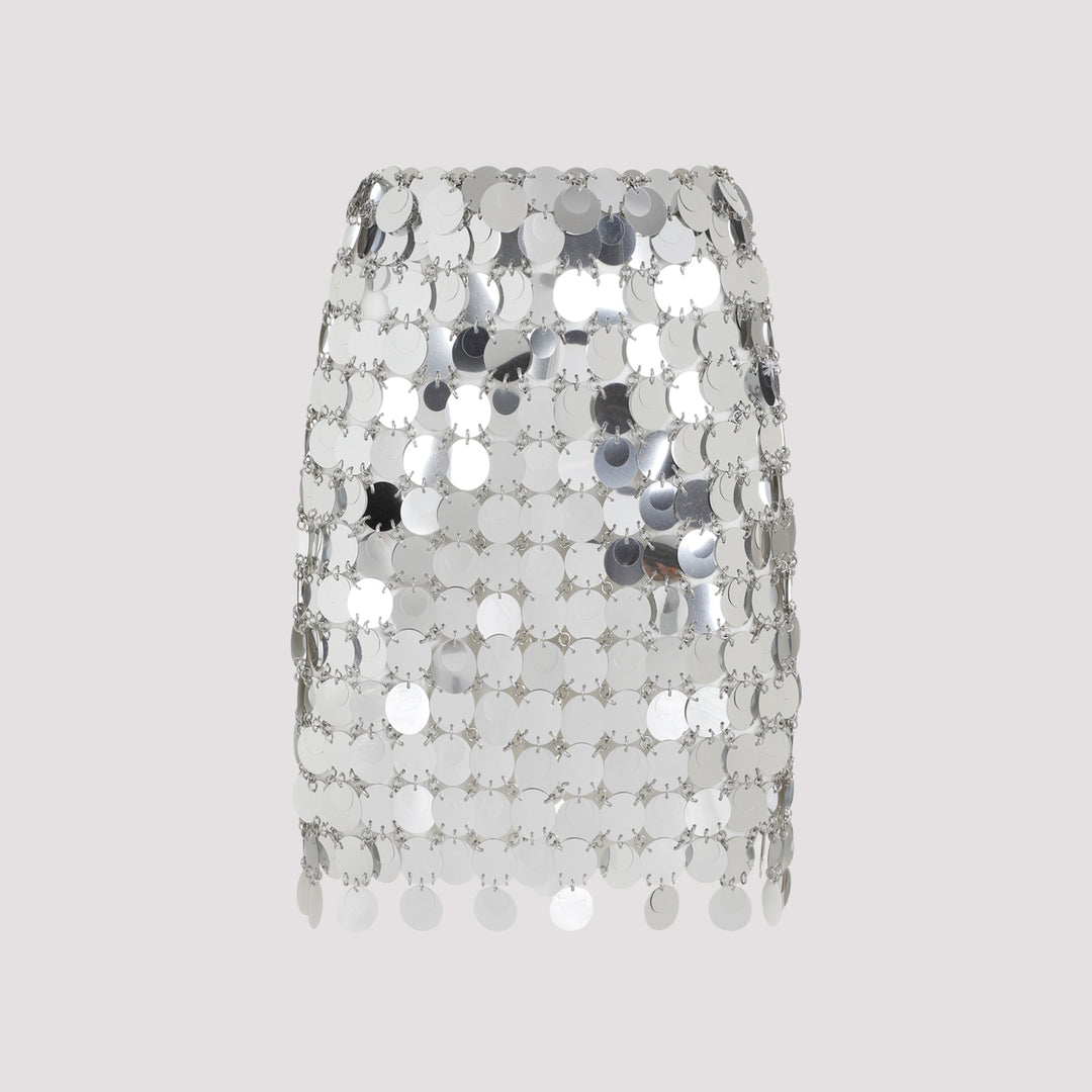 Silver Round Sequin Polyester Mini Skirt-0