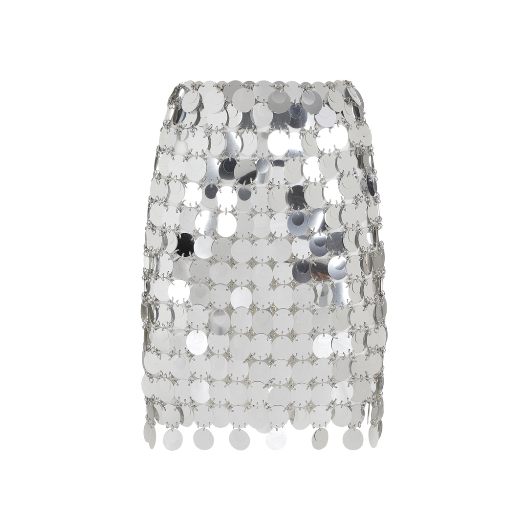 Silver Round Sequin Polyester Mini Skirt-1