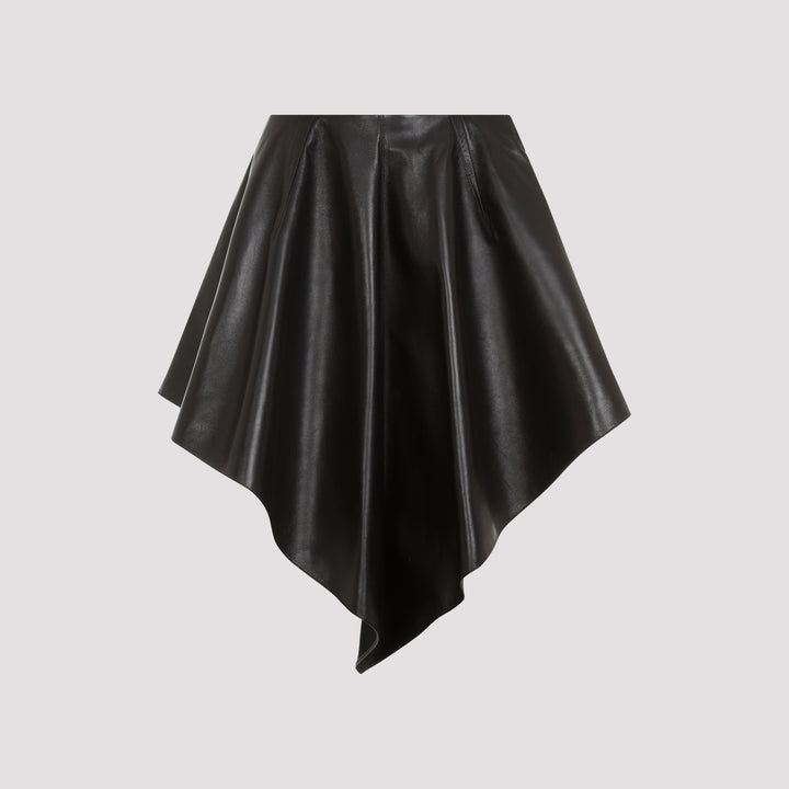 Black Triangle Leather Skirt-0