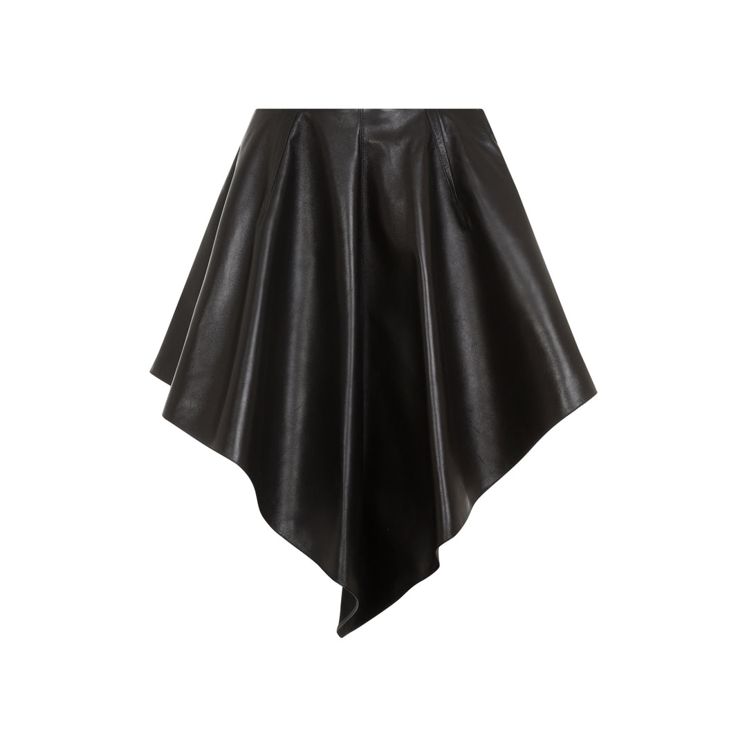 Black Triangle Leather Skirt-1