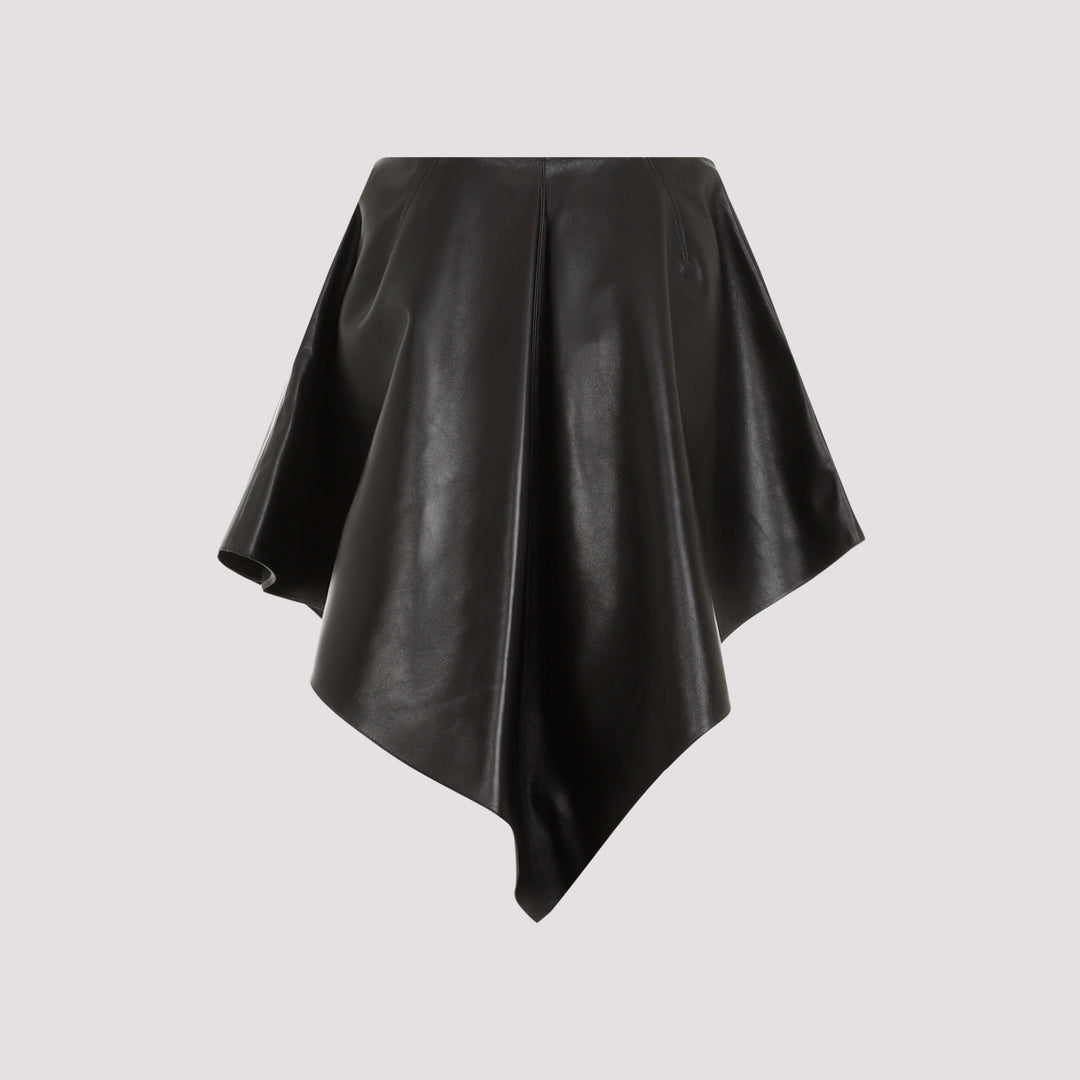 Black Triangle Leather Skirt-3