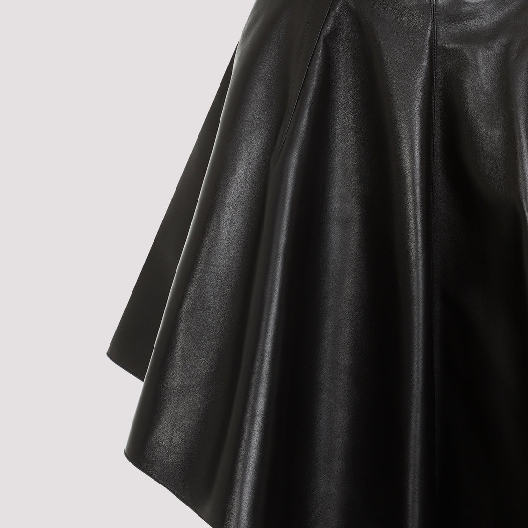 Black Triangle Leather Skirt-4