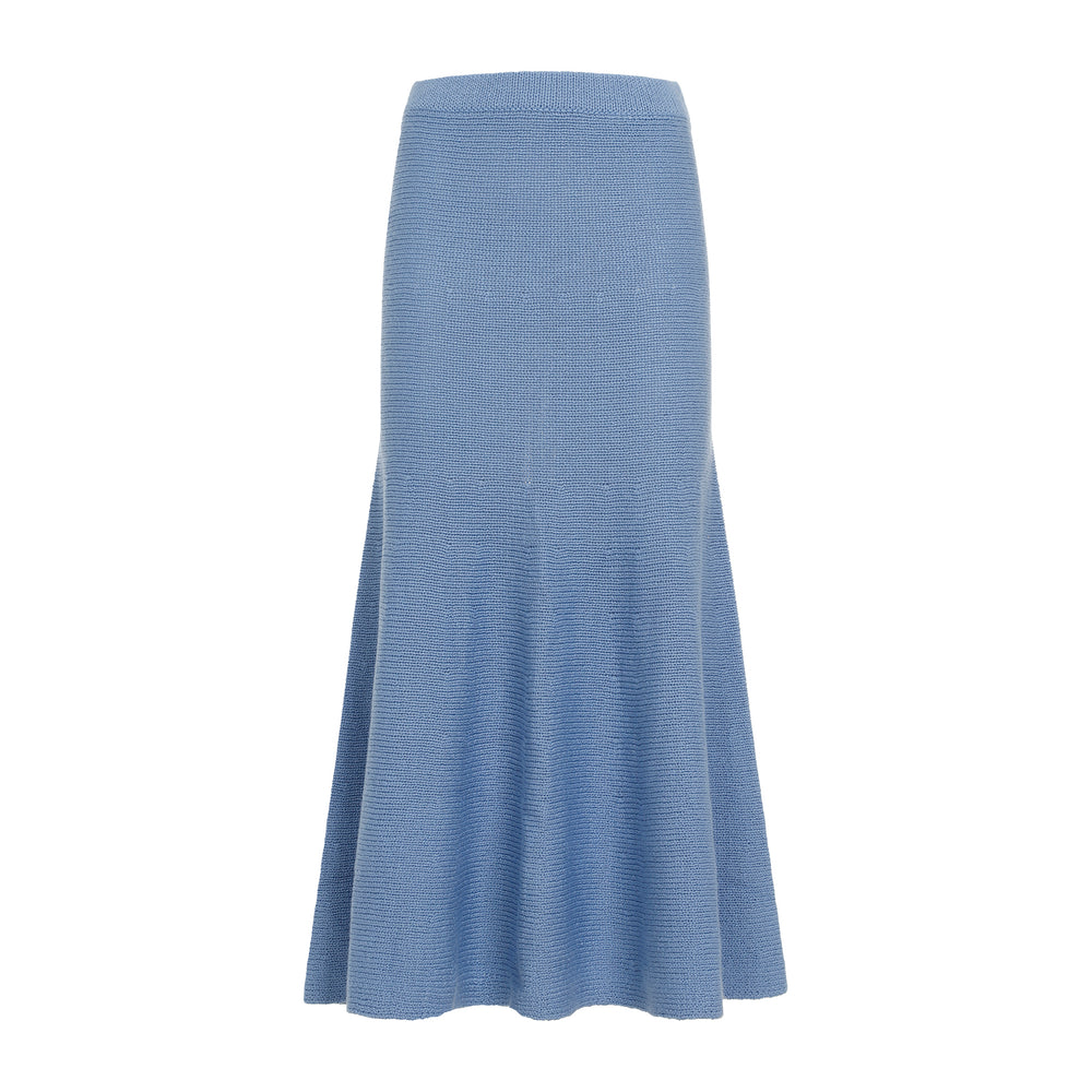 Light Blue Manni Cashmere Midi Skirt-1