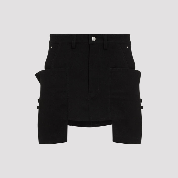 Black Stefan Wool Mini Skirt-0