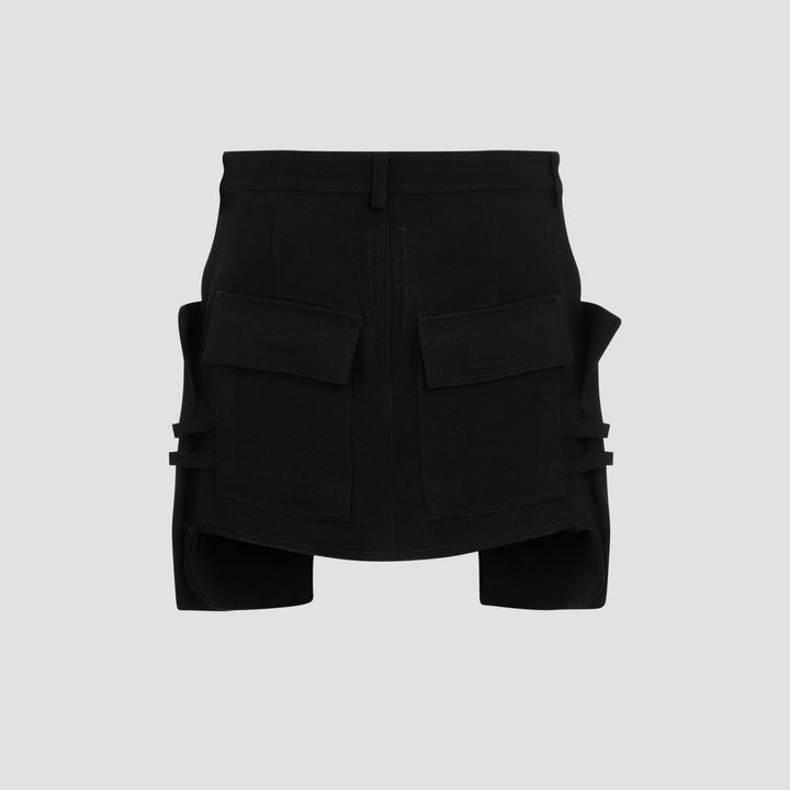 Black Stefan Wool Mini Skirt-3