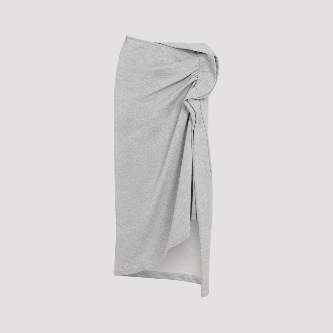 Grey Hanam Cotton Midi Skirt-0