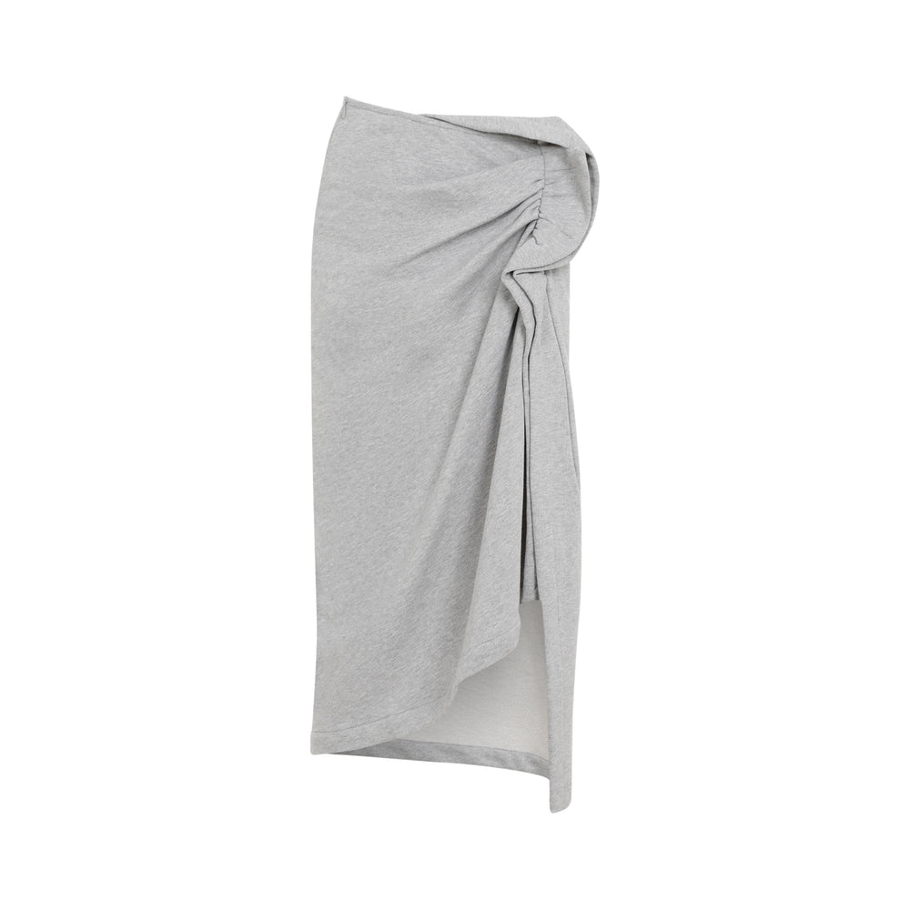 Grey Hanam Cotton Midi Skirt-1