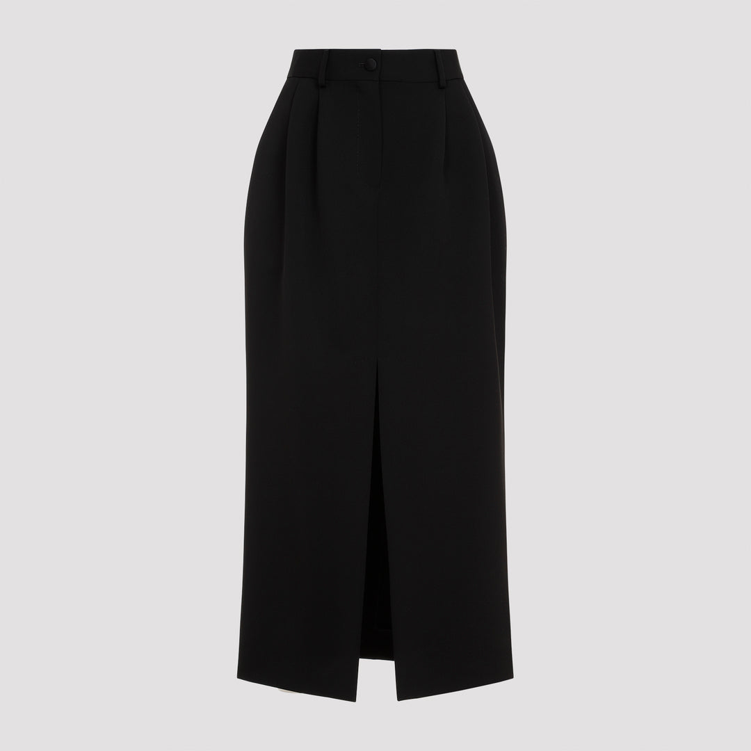 Black Virgin Wool Skirt-0