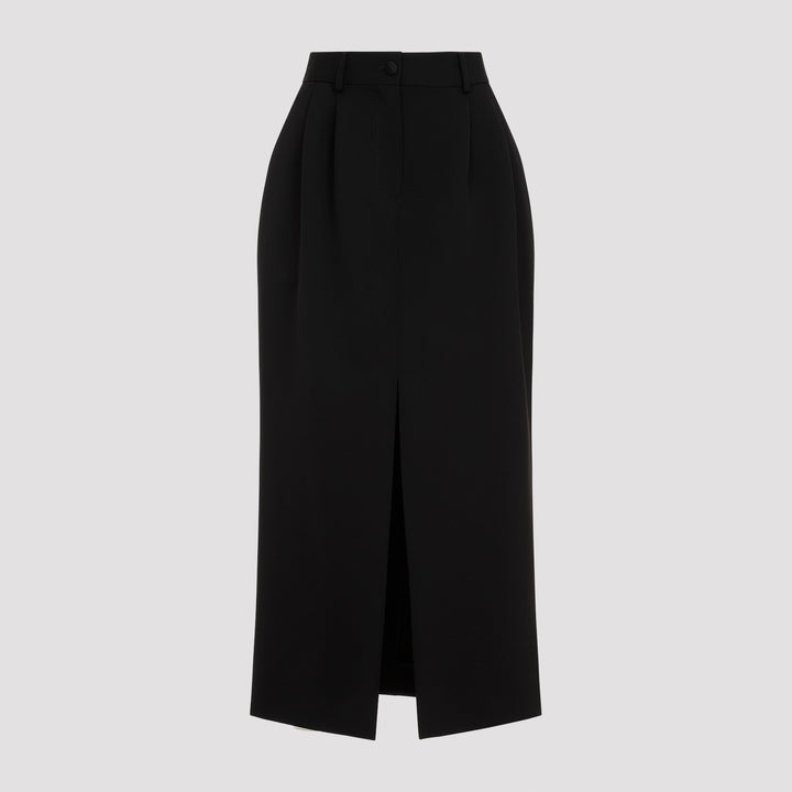 Black Virgin Wool Skirt-0