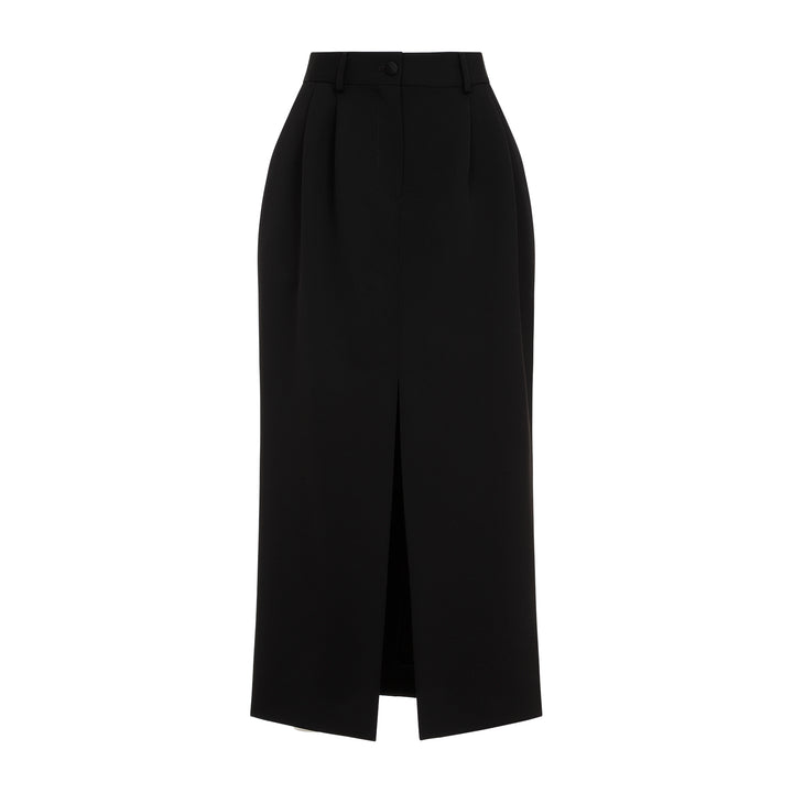 Black Virgin Wool Skirt-1