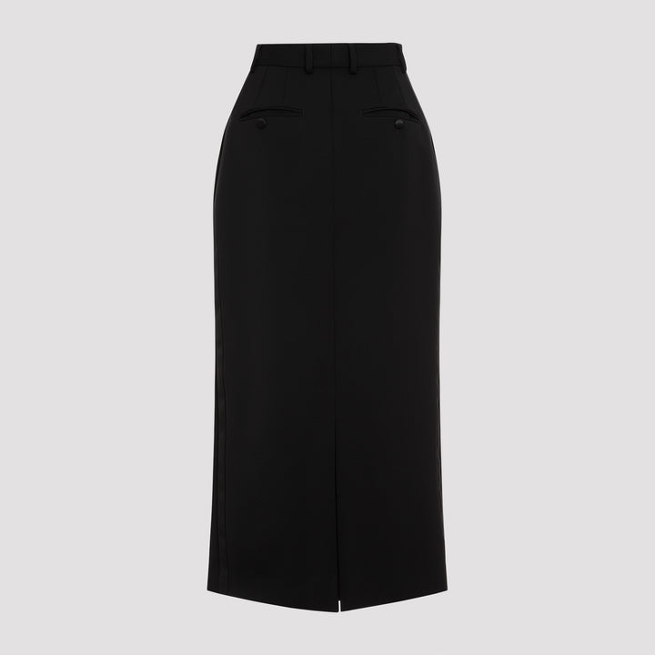 Black Virgin Wool Skirt-3