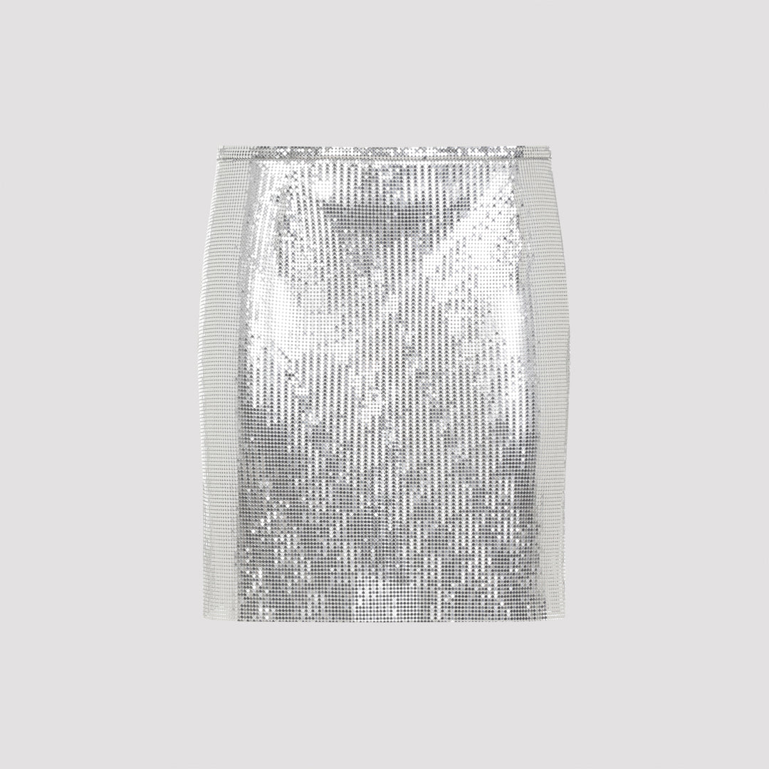 Silver Aluminum Mini Skirt-0