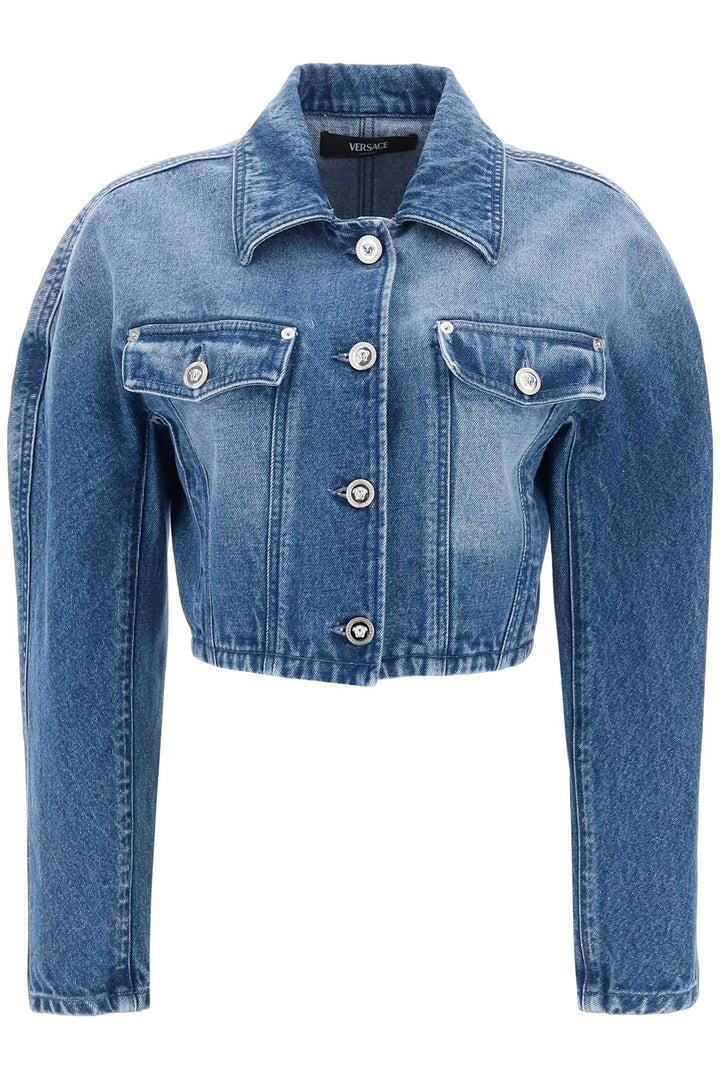 cropped denim jacket-0