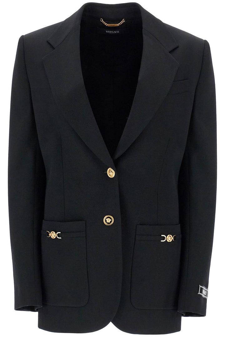 single-breasted wool stretch blazer-0