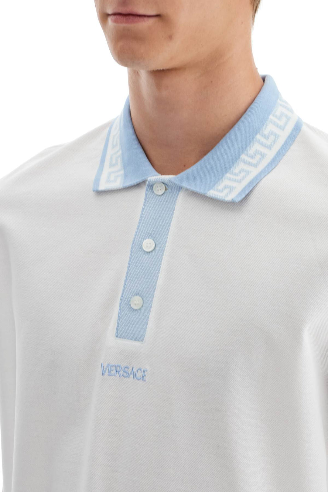 polo shirt with greek motif-3