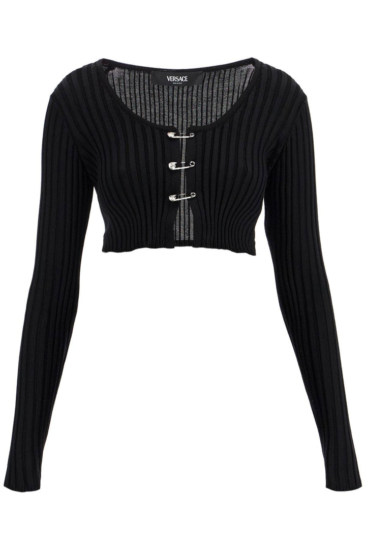 "cropped safety pin cardigan-0