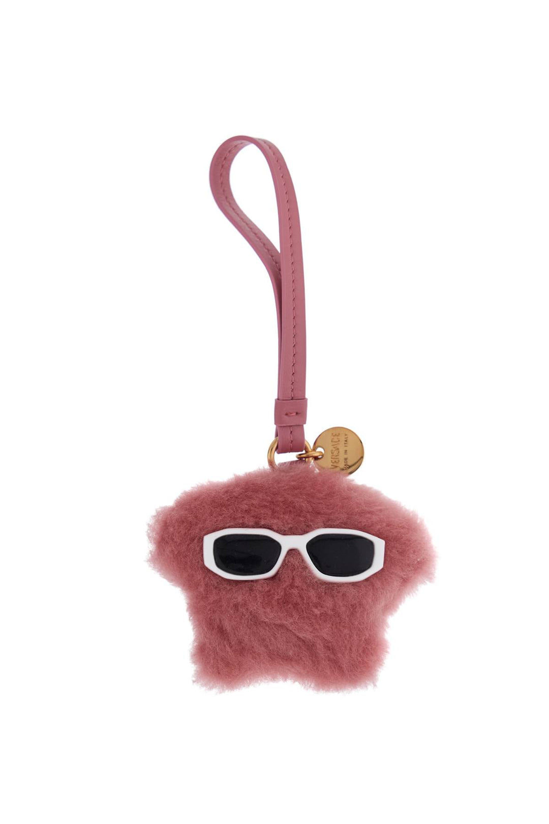 charm stella rosa fragola in shearling con medusa-0