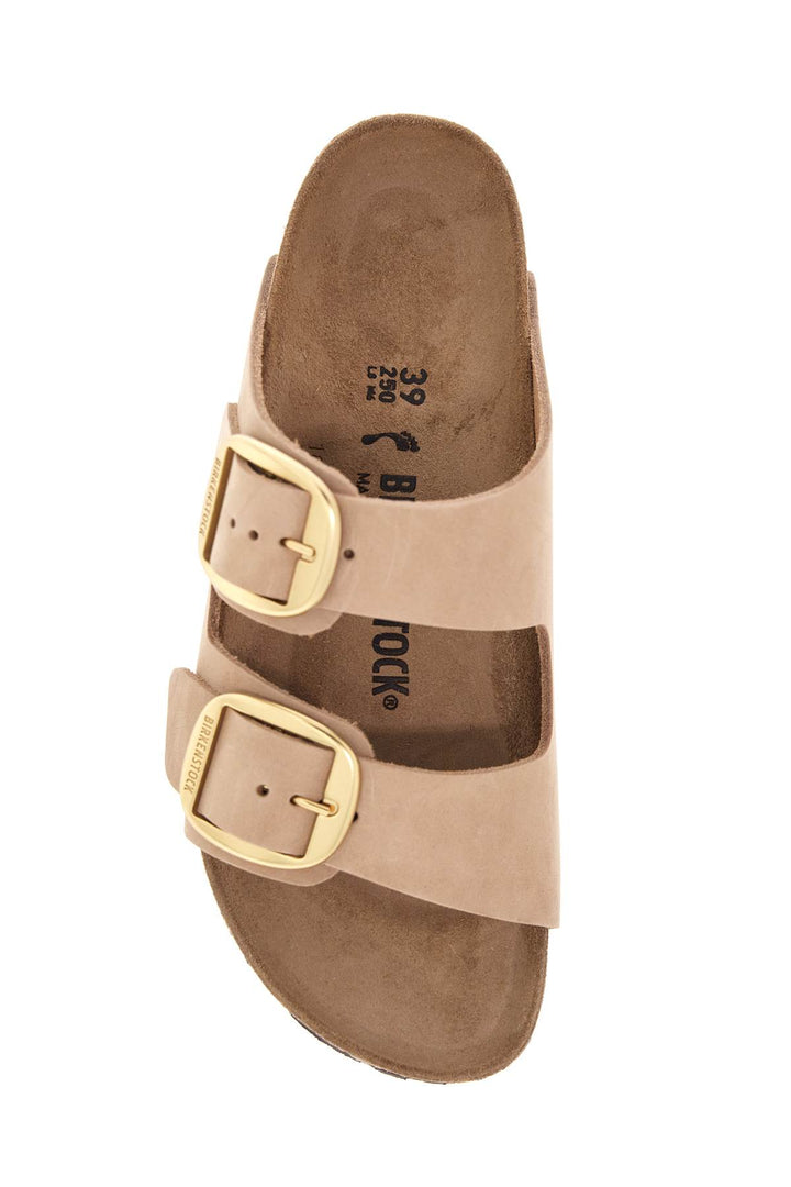 nubuck leather sandals sandcastle with golden buckles-1