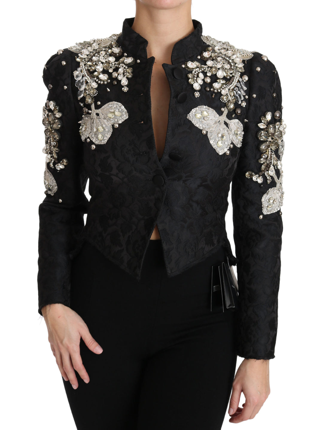 Elegant Black Silver Baroque Jacket