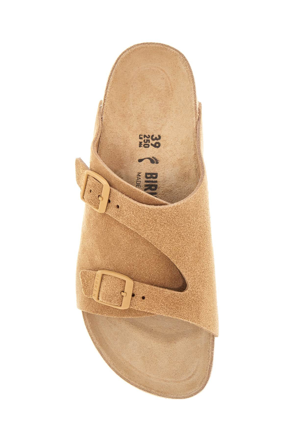 beige suede zurich sandals with adjustable buckles-1