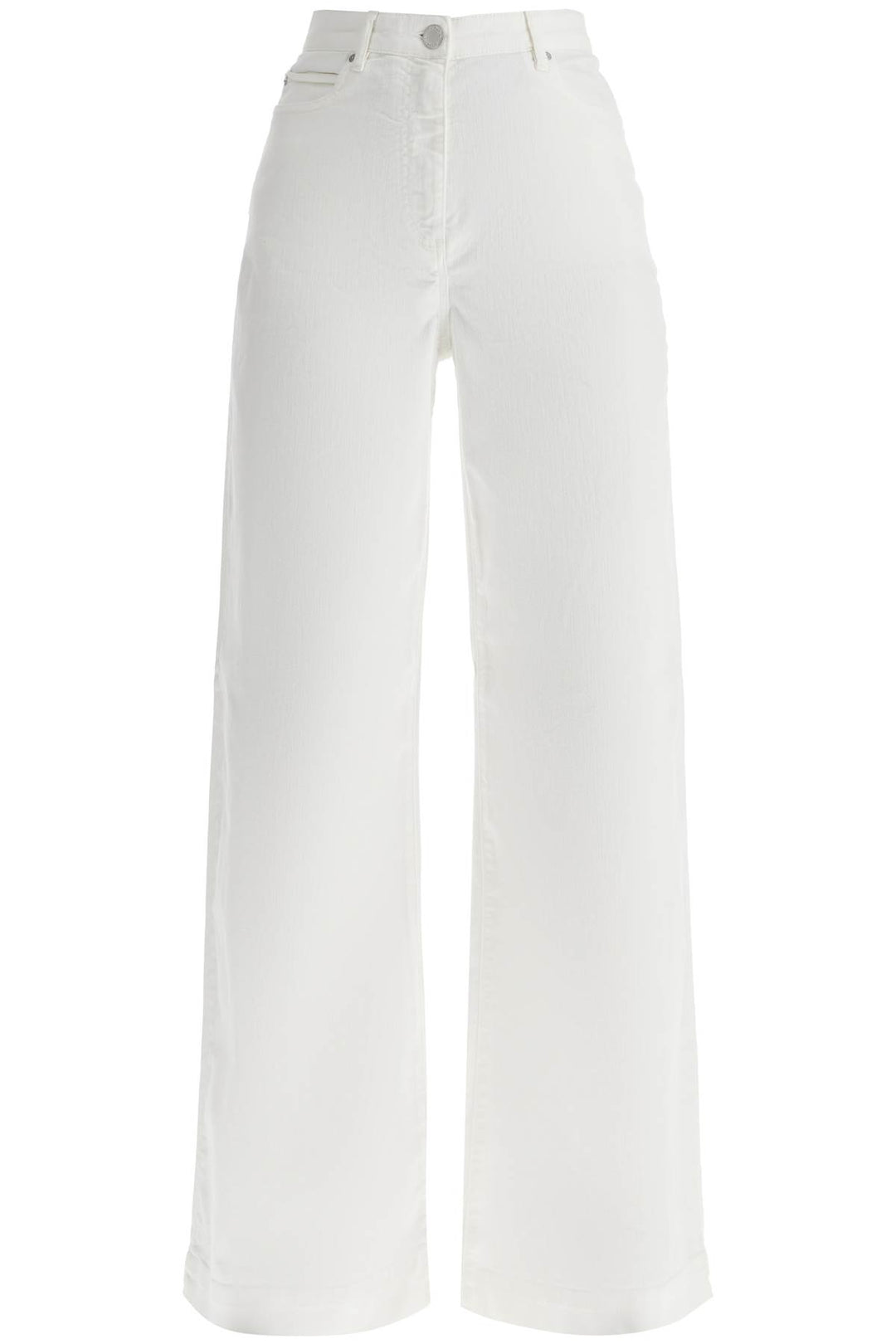 wide leg twill trousers in italian-0