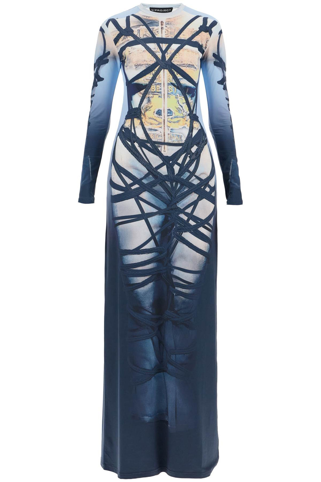 long bondage print dress-0