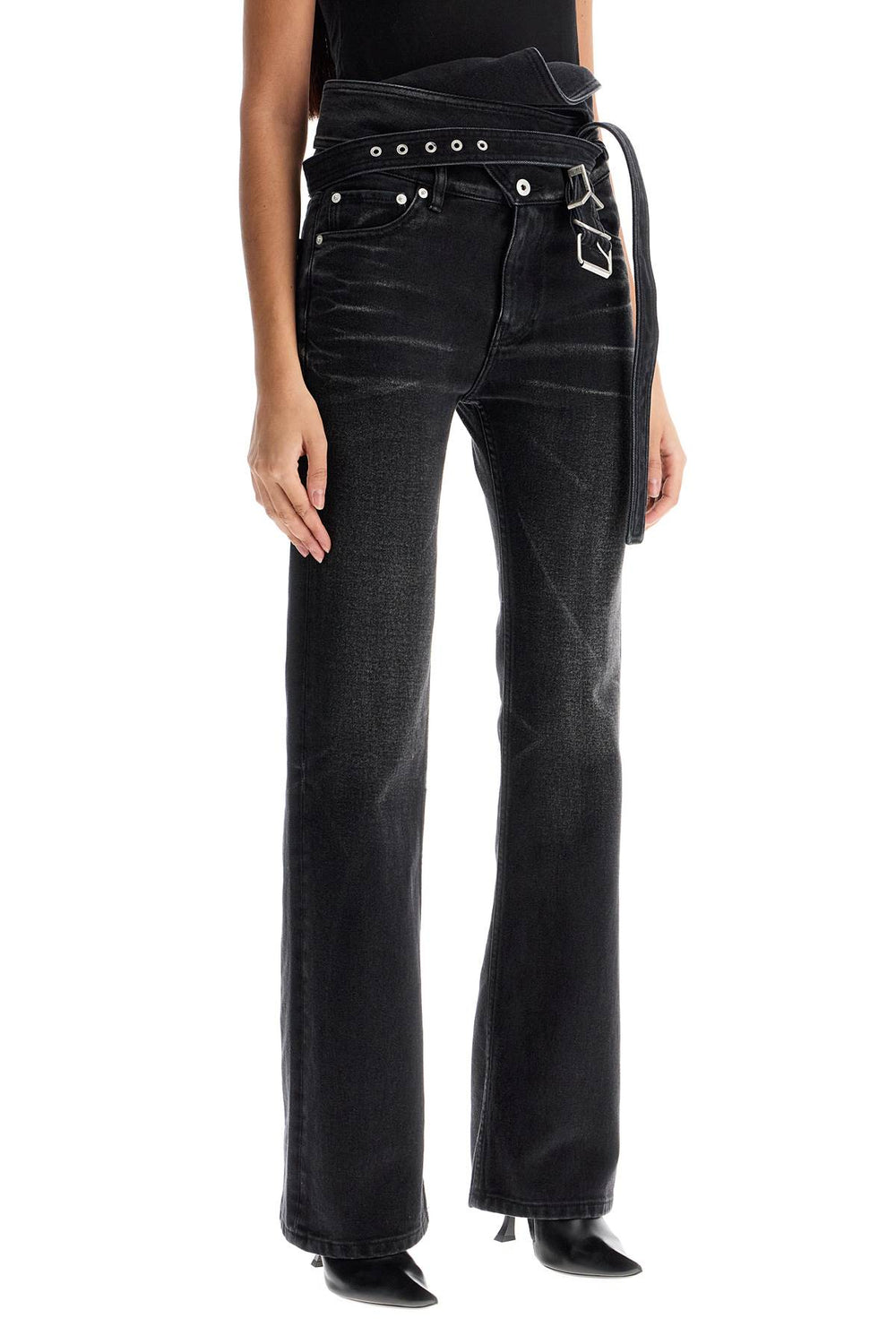 bootcut jeans with criss-cross-1