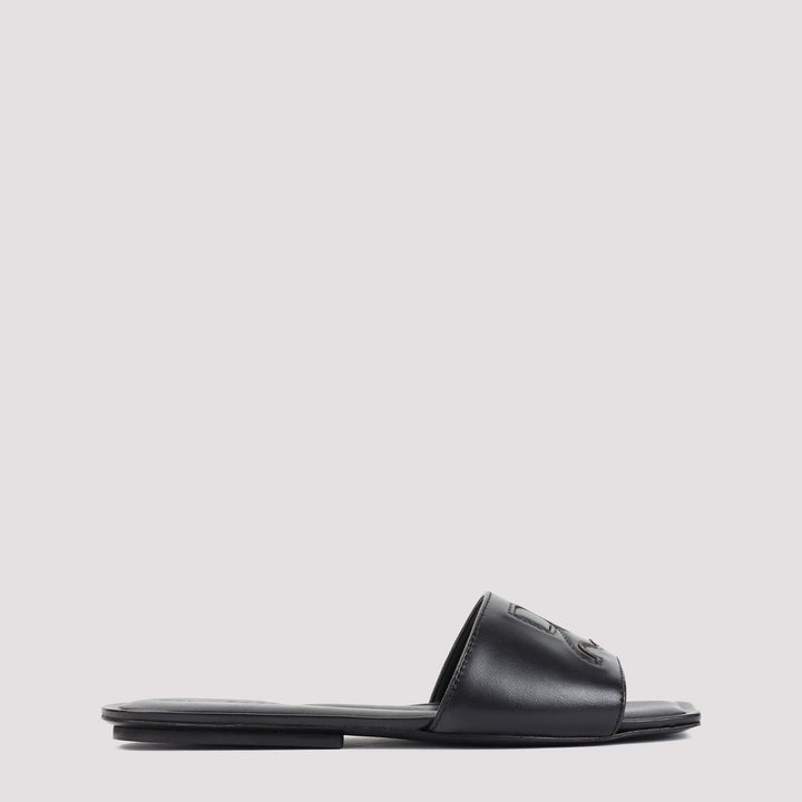 Black Leather Ac Slides Sandal-0